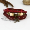 genuine leather multi layer dragonfly charm wrap bracelets design C