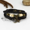 genuine leather multi layer dragonfly charm wrap bracelets design D