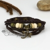 genuine leather multi layer dragonfly charm wrap bracelets design E