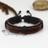 genuine leather multi layer drawstring wrap bracelets design H