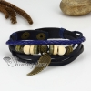 genuine leather multi layer wings charm wrap bracelets design B