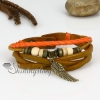 genuine leather multi layer wings charm wrap bracelets design E