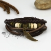 genuine leather multi layer wings charm wrap bracelets design F