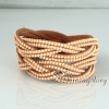 genuine leather rhinestone wrap slake bracelets double layer wristbands woven bracelets design J