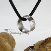 genuine leather stainless steel stripe round necklaces with ring pendant antique punk gothic styole design B