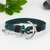 genuine leather double layer anchor snap wrap bracelets design D