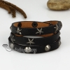 genuine leather three layer triple layer star round snap wrap bracelets design A
