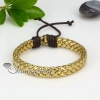 genuine leather woven drawstring wrap bracelets design D