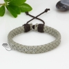 genuine leather woven drawstring wrap bracelets design E