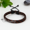 genuine leather woven drawstring wrap bracelets design H