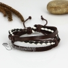 genuine leather woven multi layer drawstring wrap bracelets design A