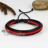 genuine leather woven multi layer drawstring wrap bracelets design D