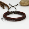 genuine leather woven multi layer drawstring wrap bracelets design E