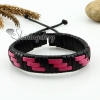 genuine leather woven wristbands adjustable drawstring bracelets unisex design A
