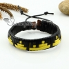 genuine leather woven wristbands adjustable drawstring bracelets unisex design B