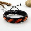 genuine leather woven wristbands adjustable drawstring bracelets unisex design C