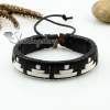 genuine leather woven wristbands adjustable drawstring bracelets unisex design F