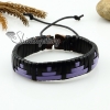 genuine leather woven wristbands adjustable drawstring bracelets unisex design H