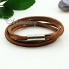 genuine leather wrap double layer wristbands bracelets unisex design D