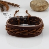 genuine leather wristbands adjustable drawstring bracelets unisex design C