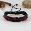 genuine leather wristbands adjustable drawstring cotton bracelets unisex design C