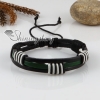 genuine leather wristbands adjustable drawstring cotton bracelets unisex design D