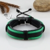 genuine leather wristbands adjustable drawstring warp bracelets unisex design F
