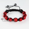 glitter ball pave beads imitated pearls macrame bracelets design C