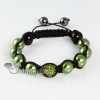 glitter ball pave beads imitated pearls macrame bracelets design G