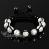 glitter ball pave beads imitated pearls macrame bracelets design I