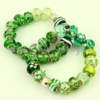 green murano glass large hole beads for fit charms bracelets green