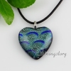 heart fancy color dichroic foil glass necklaces with pendants jewelry design B