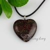 heart fancy color dichroic foil glass necklaces with pendants jewelry design C