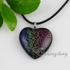 heart fancy color dichroic foil glass necklaces with pendants jewelry design D