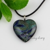 heart fancy color dichroic foil glass necklaces with pendants jewelry design E