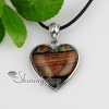 heart fancy color dichroic foil glass necklaces with pendants silver plated design C