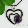 heart glass opal tiger's-eye amethyst jade agate openwork necklaces with pendants design B