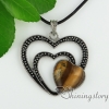 heart glass opal tiger's-eye amethyst jade agate openwork necklaces with pendants design C