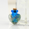 heart glitter murano glass luminous handmade murano glass perfume bottle for necklace small urn for necklace pendant for ashes design D