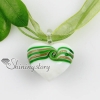 heart glitter with lines swirled pattern lampwork murano italian venetian handmade glass necklaces pendants green