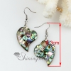 heart moon olive round patchwork seawater rainbow abalone shell mother of pearl dangle earrings design F