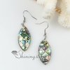 heart moon olive round patchwork seawater rainbow abalone shell mother of pearl dangle earrings design C