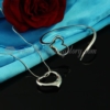 heart pendant necklaces and cuff bangles bracelets jewelry sets silver
