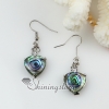 heart seawater rainbow abalone black oyster shell mother of pearl and rhinestone dangle earrings design A