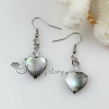 heart seawater rainbow abalone black oyster shell mother of pearl and rhinestone dangle earrings design C