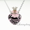 heart small perfume bottles essential oil necklaces aromatherapy diffuser pendant necklaces glass vial pendant necklace design G