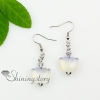 heart teardrop amethyst opal tigereye agate semi precious stone dangle earrings design C