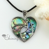 heart valentine's day love rainbow abalonesea shell mother of pearl rhinestone pendants for necklaces design B