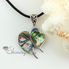 heart valentine's day rainbow abalone sea shell mother of pearl rhinestone pendants for necklaces design A