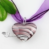 heart with lines lampwork murano italian venetian handmade glass necklaces pendants purple